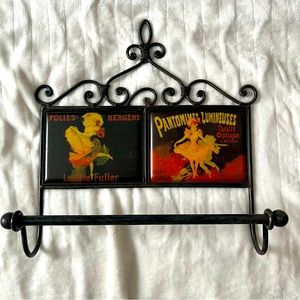 Unique Vintage Art Nouveau Burlesque Hand Towel Rack Hanger Wall Mount Decor